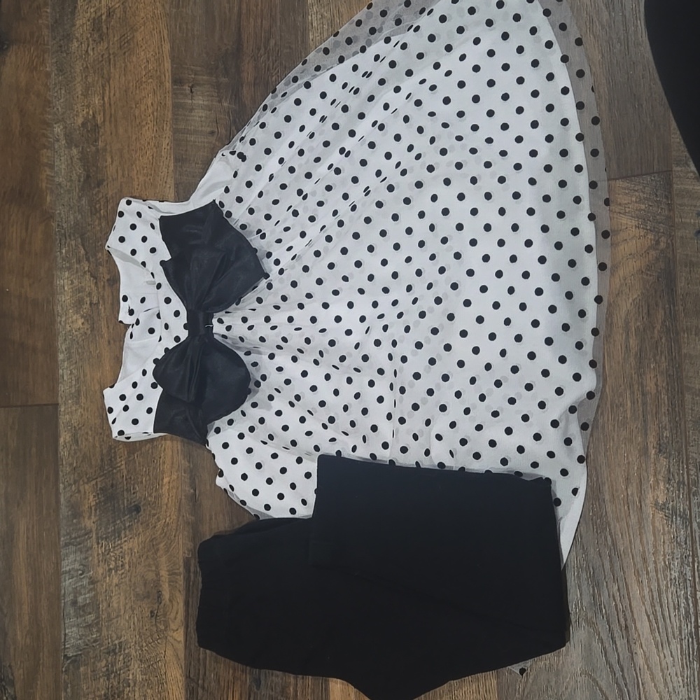 Rare Editions Toddler Girls Polka Dot Dress w/Leggings, 4t